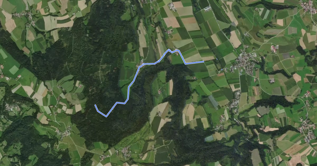 Маршрут Querweg des Schwäbischen Albvereins (roter Punkt) на спутниковом снимке