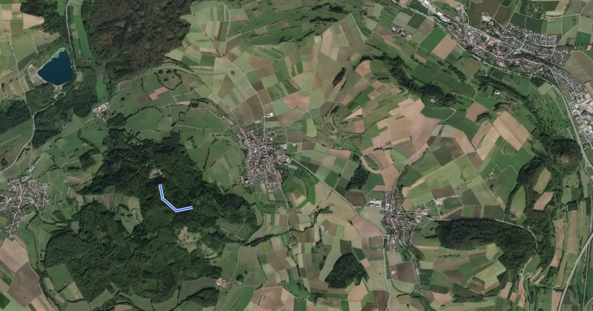 Маршрут Querweg Freiburg-Bodensee [Hilzingen] на спутниковом снимке
