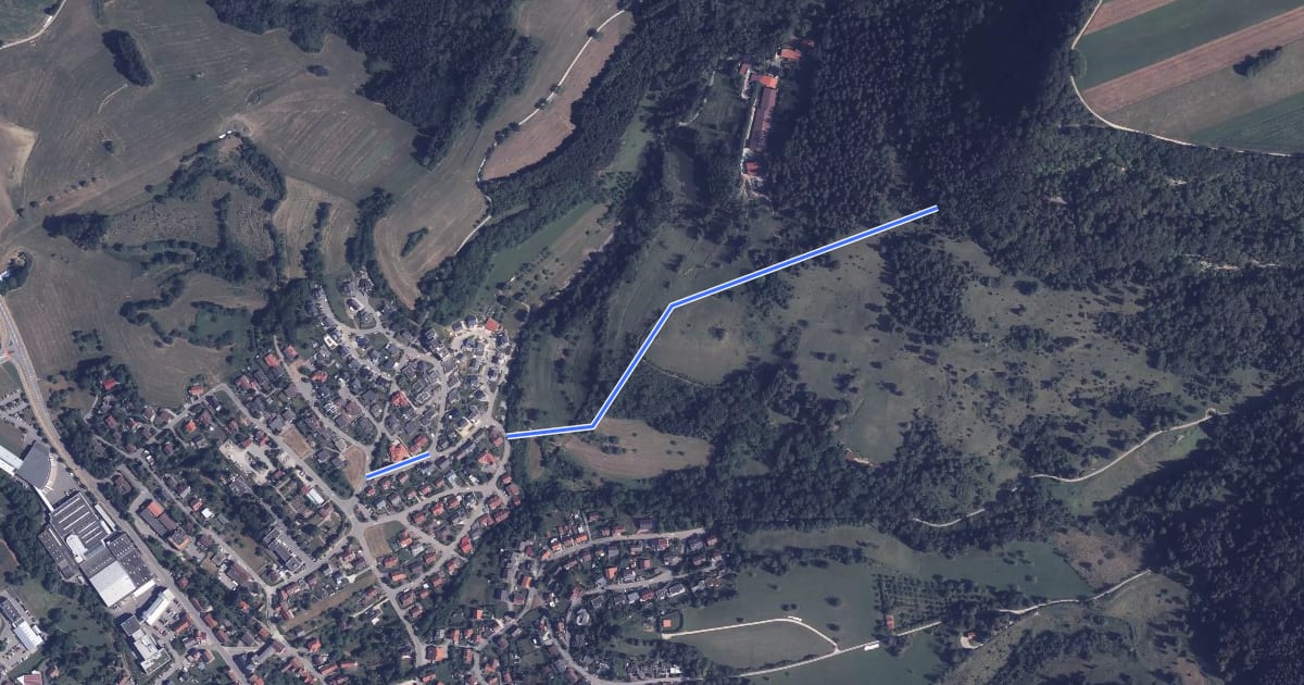 Маршрут Querweg - Köhlberg - Jungingen - HW1 на спутниковом снимке