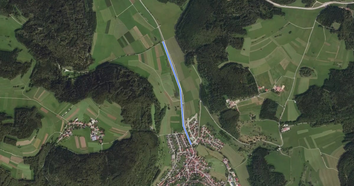 Маршрут Querweg - Oberdigisheim - Weg Nr. 3 - Oberdigisheim - Tieringen на спутниковом снимке