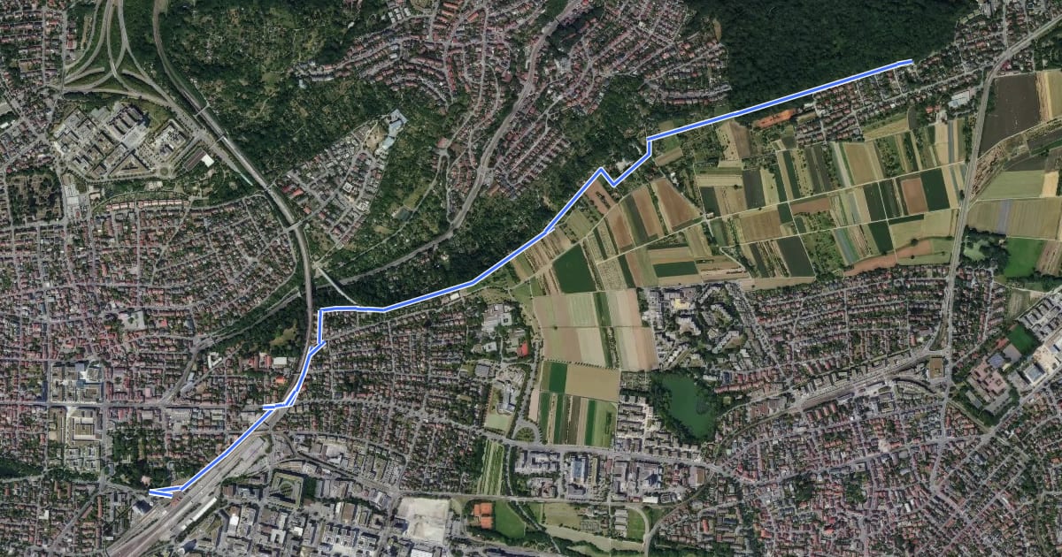 Маршрут Querweg Vaihingen - Sonnenberg на спутниковом снимке