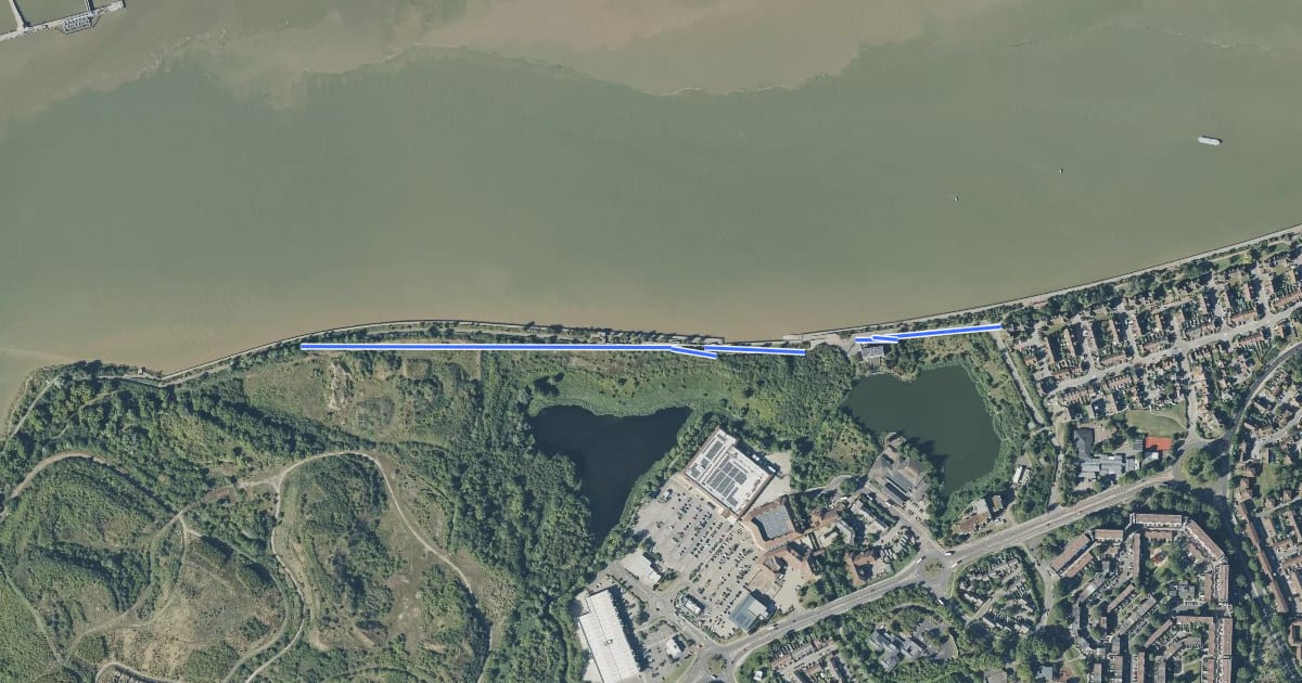 Маршрут Quietway 14 на спутниковом снимке