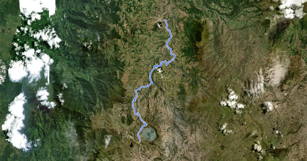 Маршрут Quilotoa Loop на спутниковом снимке