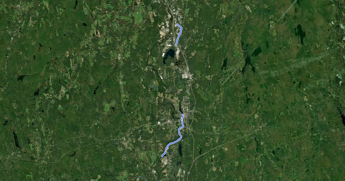 Маршрут Quinebaug River Trail на спутниковом снимке