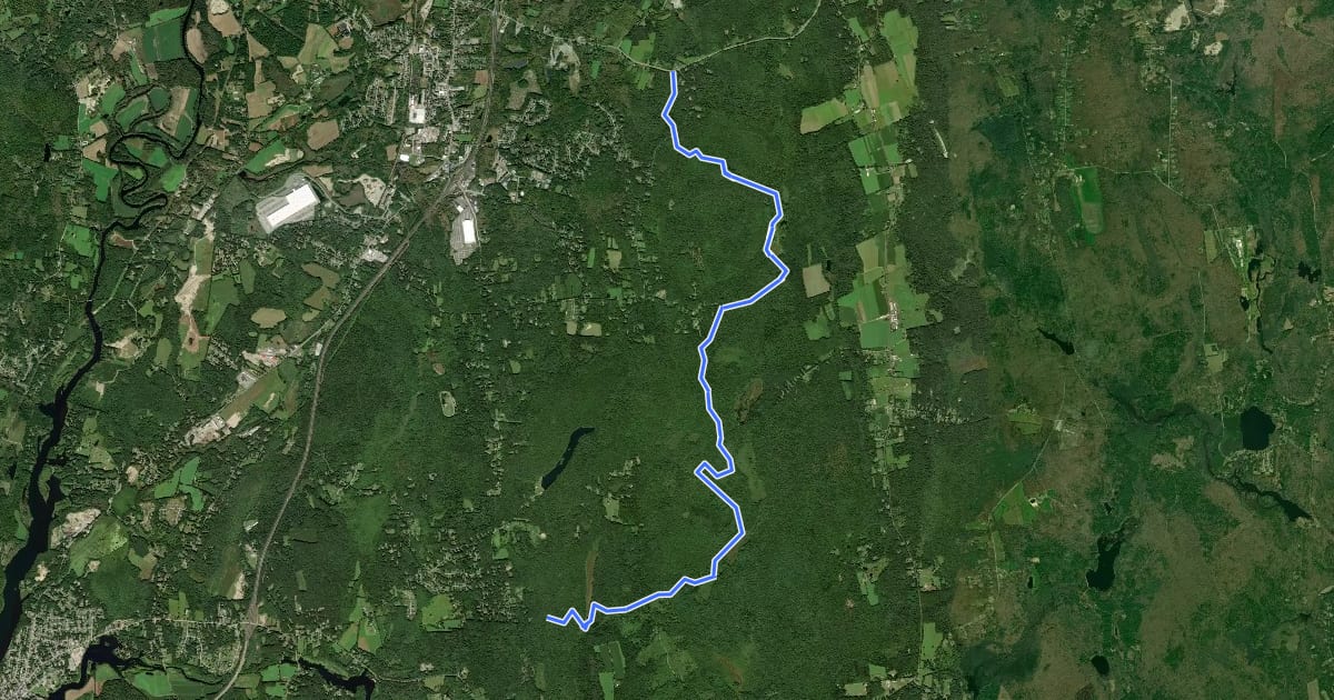 Маршрут Quinebaug Trail на спутниковом снимке