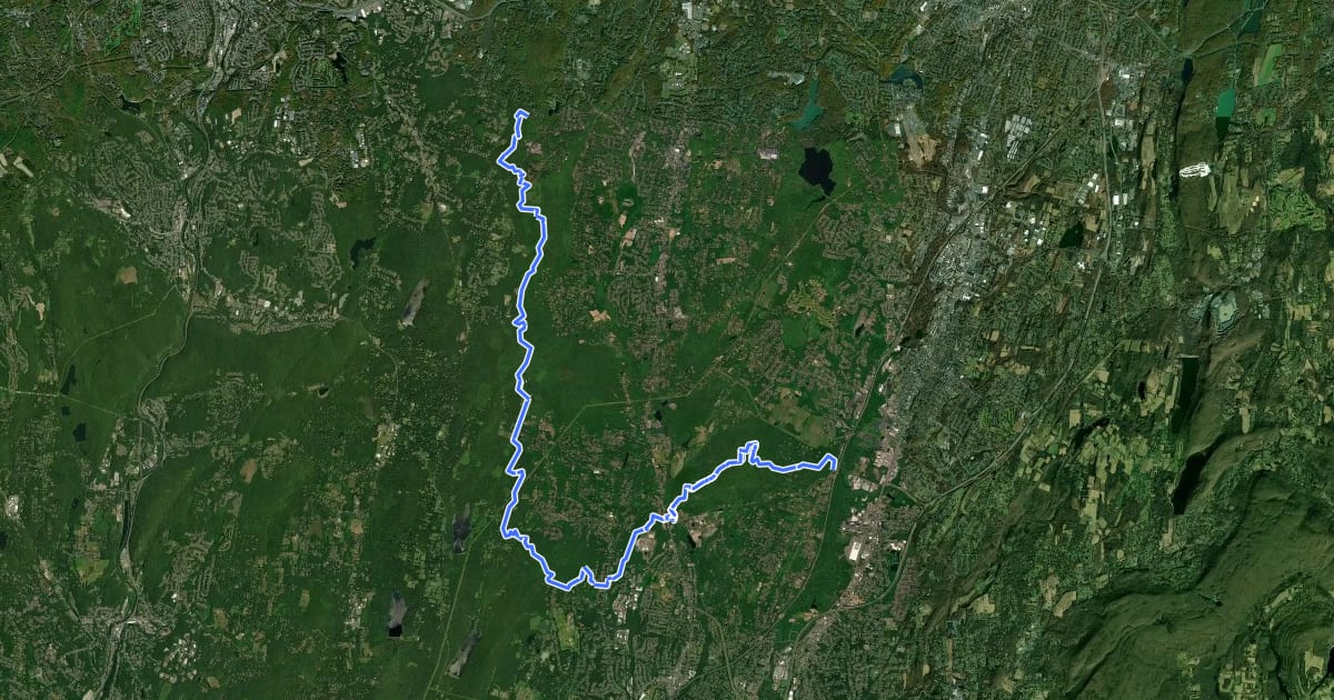 Маршрут Quinnipiac Trail на спутниковом снимке