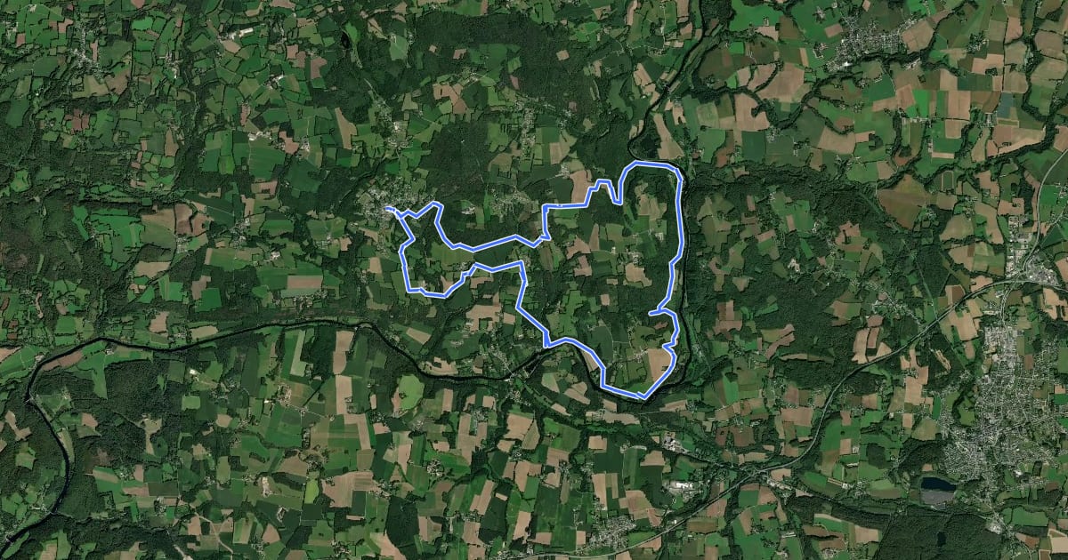 Маршрут Quistinic - circuit des Chapelles, boucle Sud на спутниковом снимке