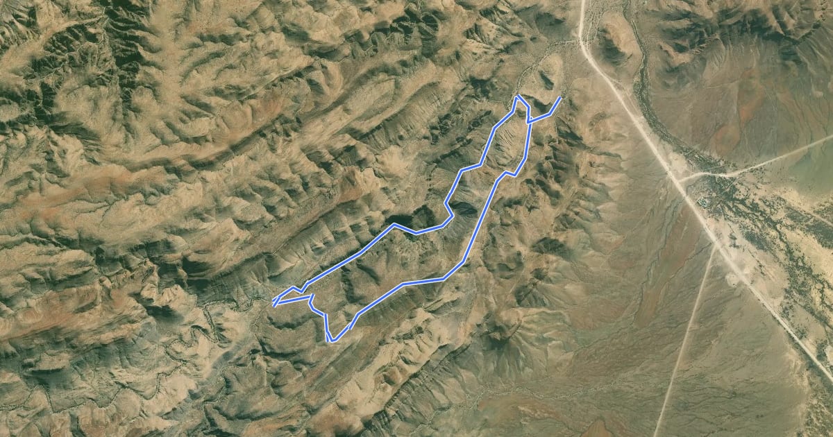 Маршрут Quiver Tree Gorge на спутниковом снимке
