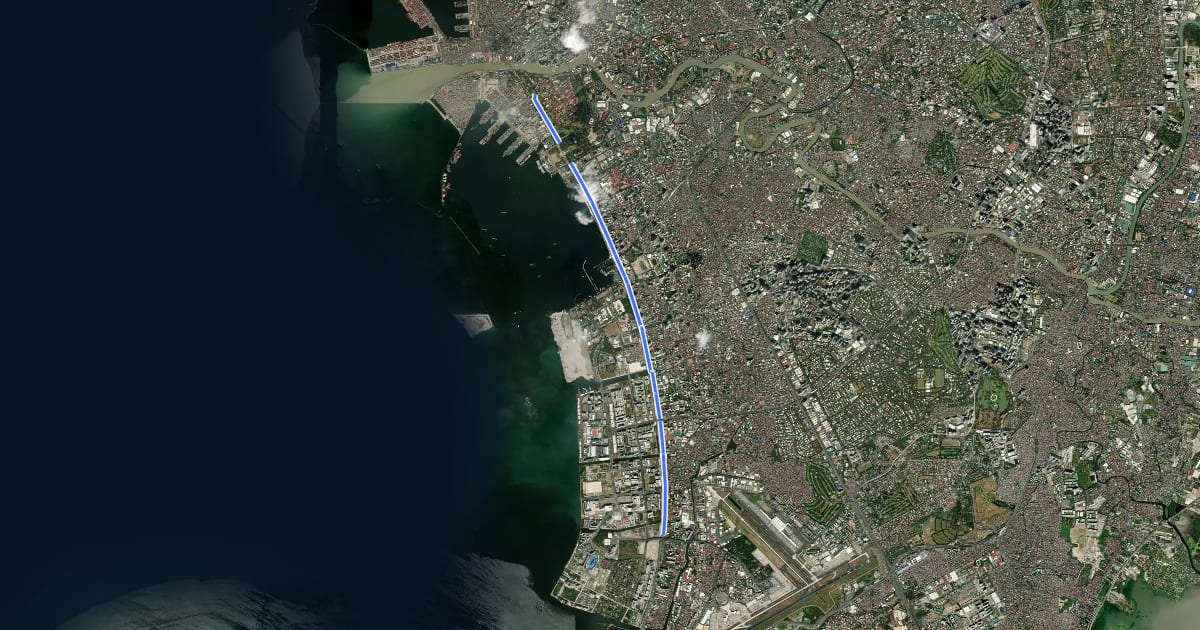 Маршрут R-1 Bicycle Route (northbound) на спутниковом снимке