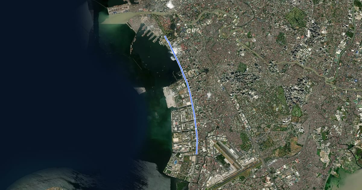 Маршрут R-1 Bicycle Route (southbound) на спутниковом снимке