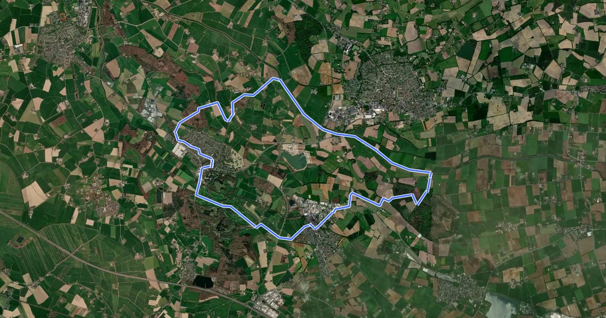 Маршрут R 16: Rund um Isselburg на спутниковом снимке