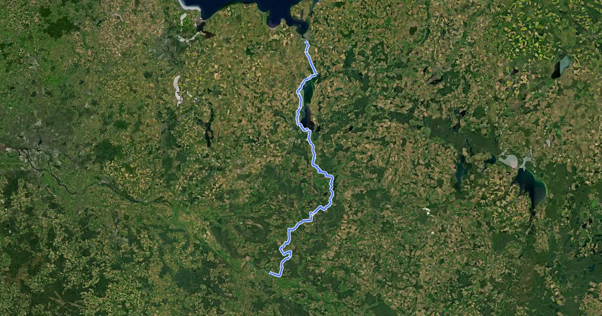 Маршрут R 23: Elbe - Ostsee на спутниковом снимке