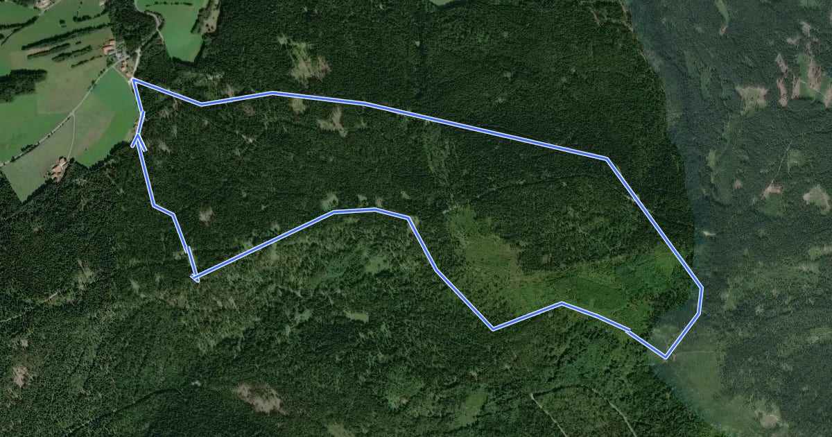 Маршрут R 4 »Wasserscheidenweg« на спутниковом снимке