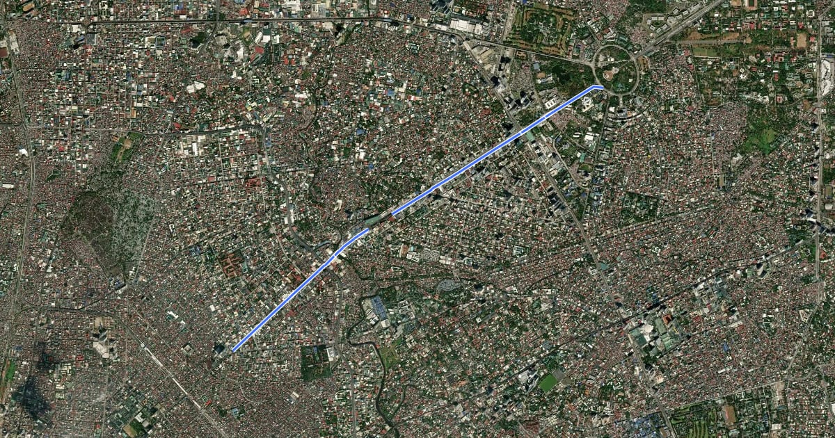 Маршрут R-7 Northbound (Quezon City) на спутниковом снимке
