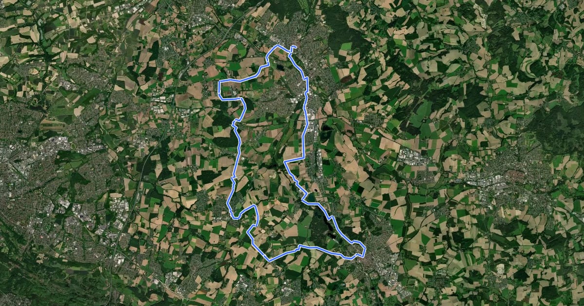 Маршрут Rübenroute на спутниковом снимке