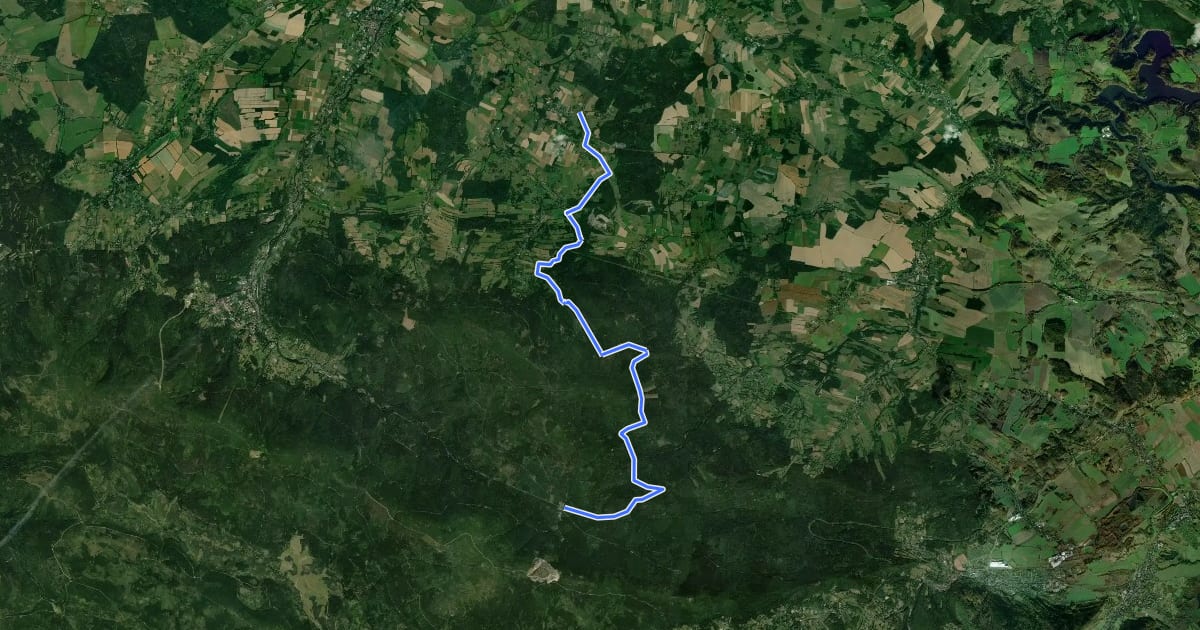 Маршрут Rębiszów - Rozdroże Izerskie на спутниковом снимке