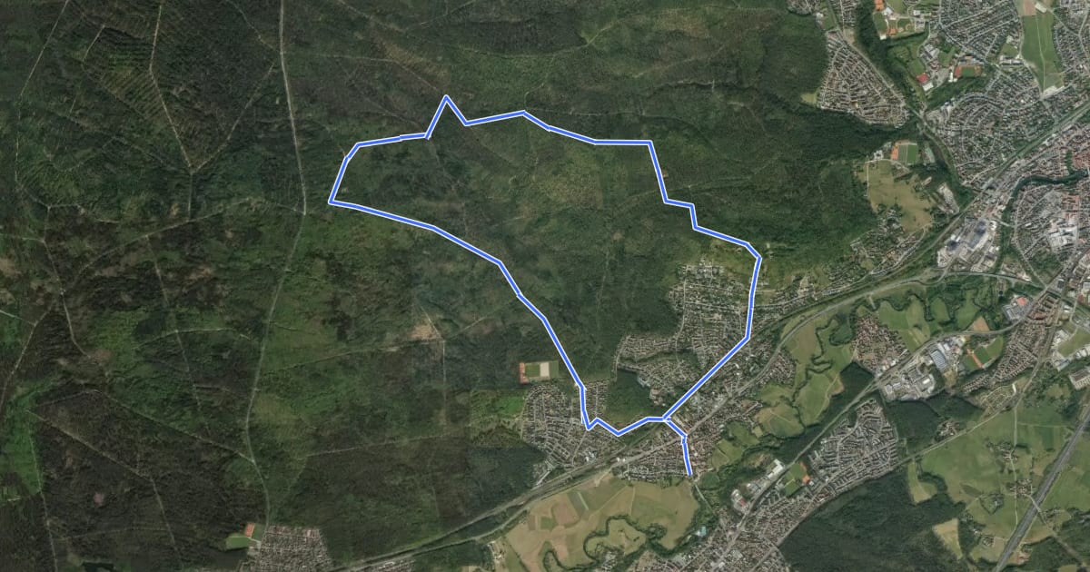 Маршрут Rückersdorfer Rundweg на спутниковом снимке