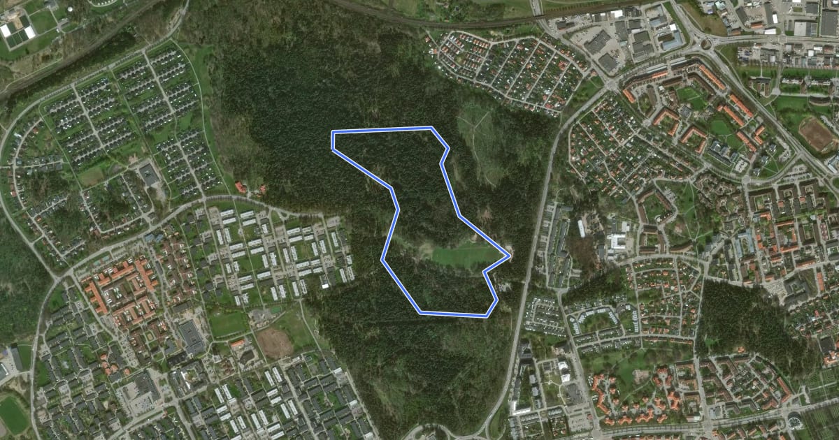 Маршрут Röd (2,5 km) на спутниковом снимке