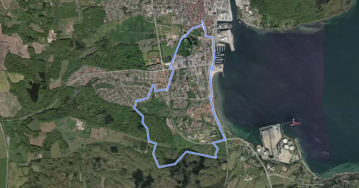 Маршрут Rød Kløversti, Aabenraa на спутниковом снимке