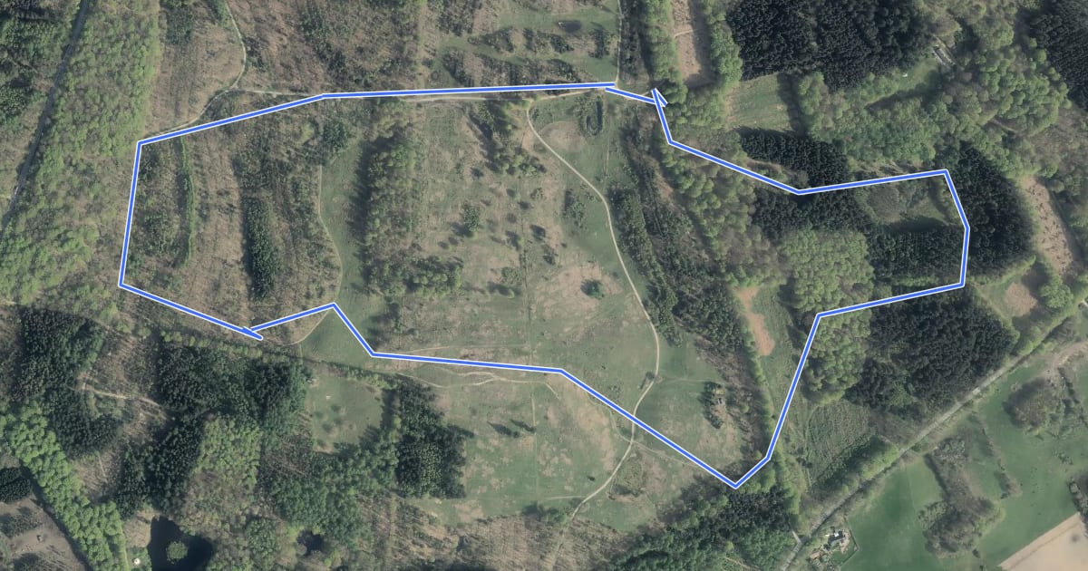 Маршрут Rød rute на спутниковом снимке