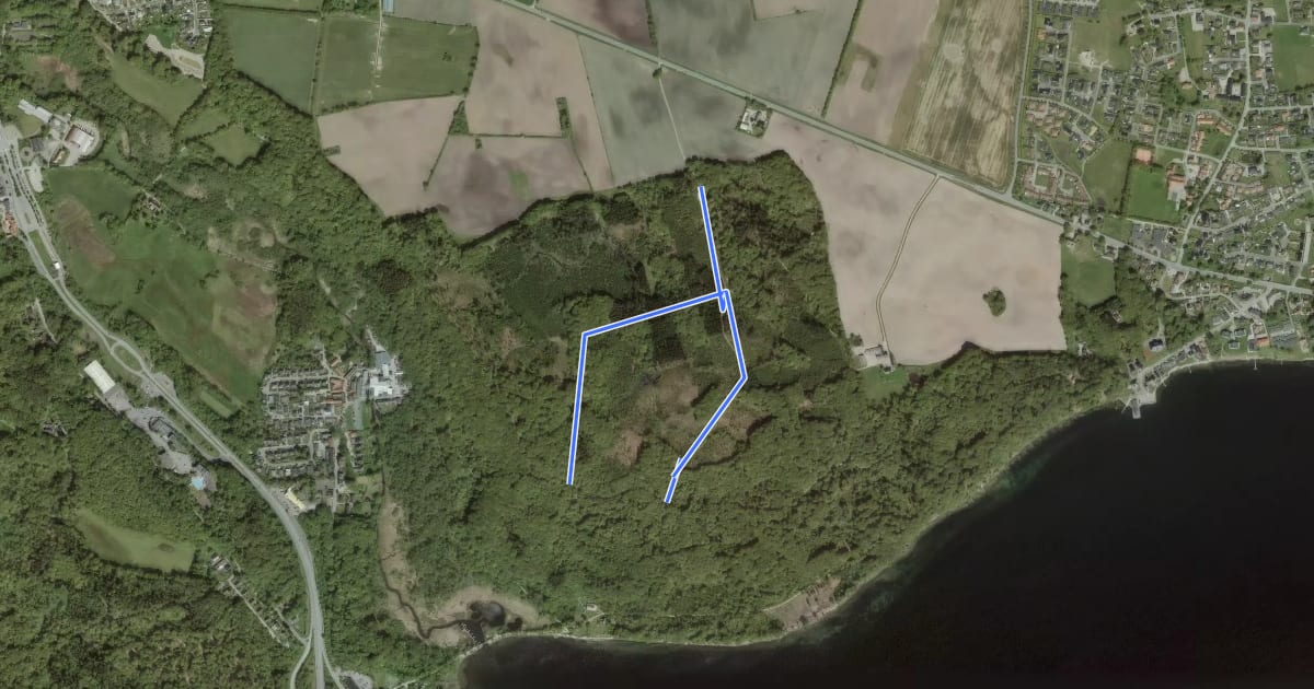 Маршрут Rød rute на спутниковом снимке