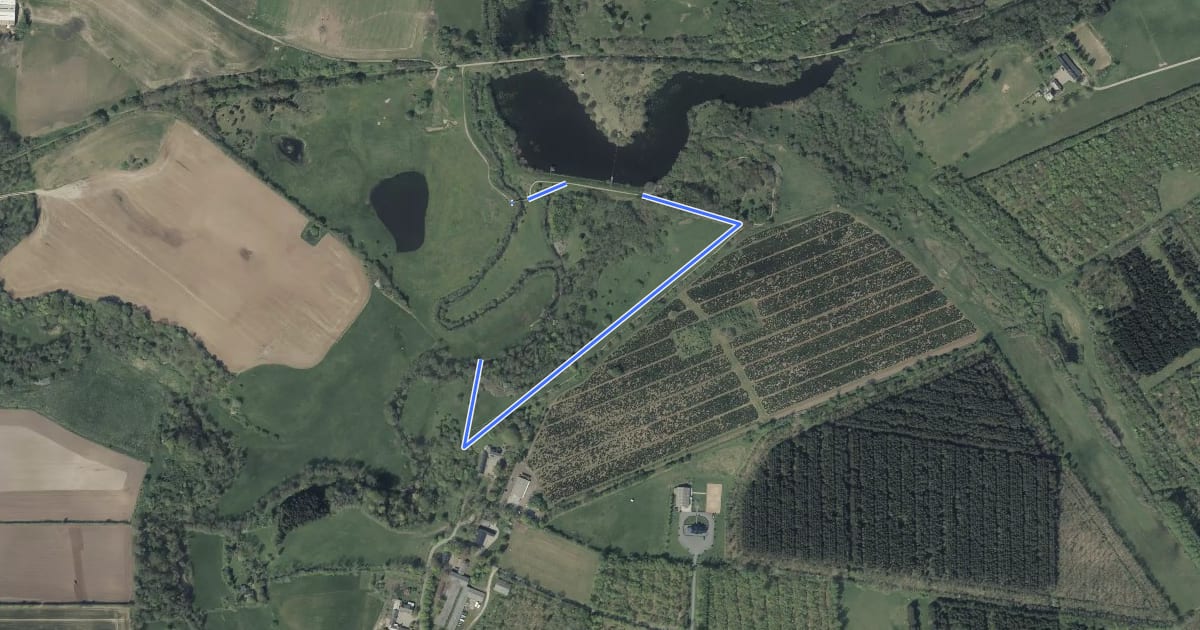 Маршрут Rød rute ved Ferupstryget на спутниковом снимке
