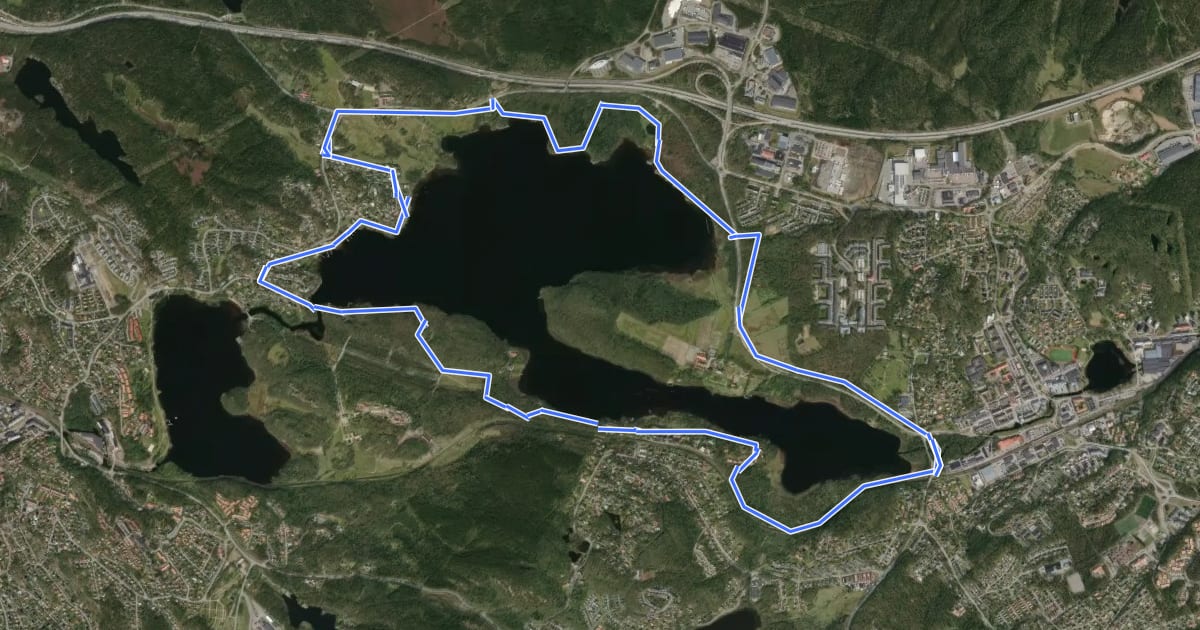 Маршрут Rådasjön runt 12 km на спутниковом снимке