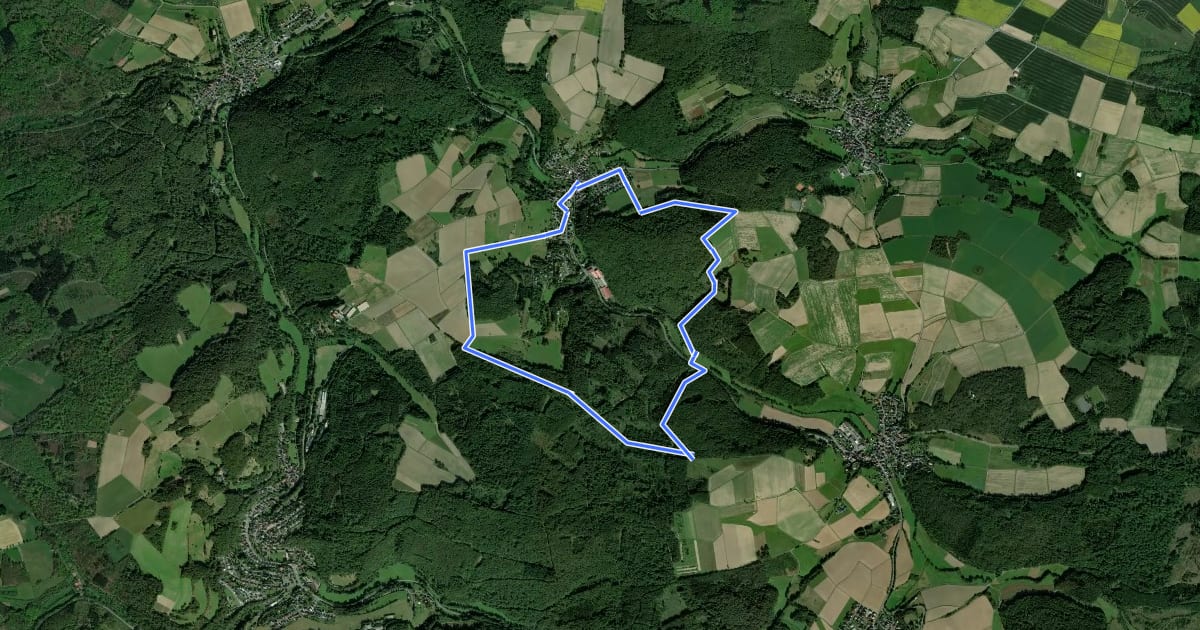 Маршрут Rödern - Sattelbachtal - Heinzelberg - Lenchen на спутниковом снимке