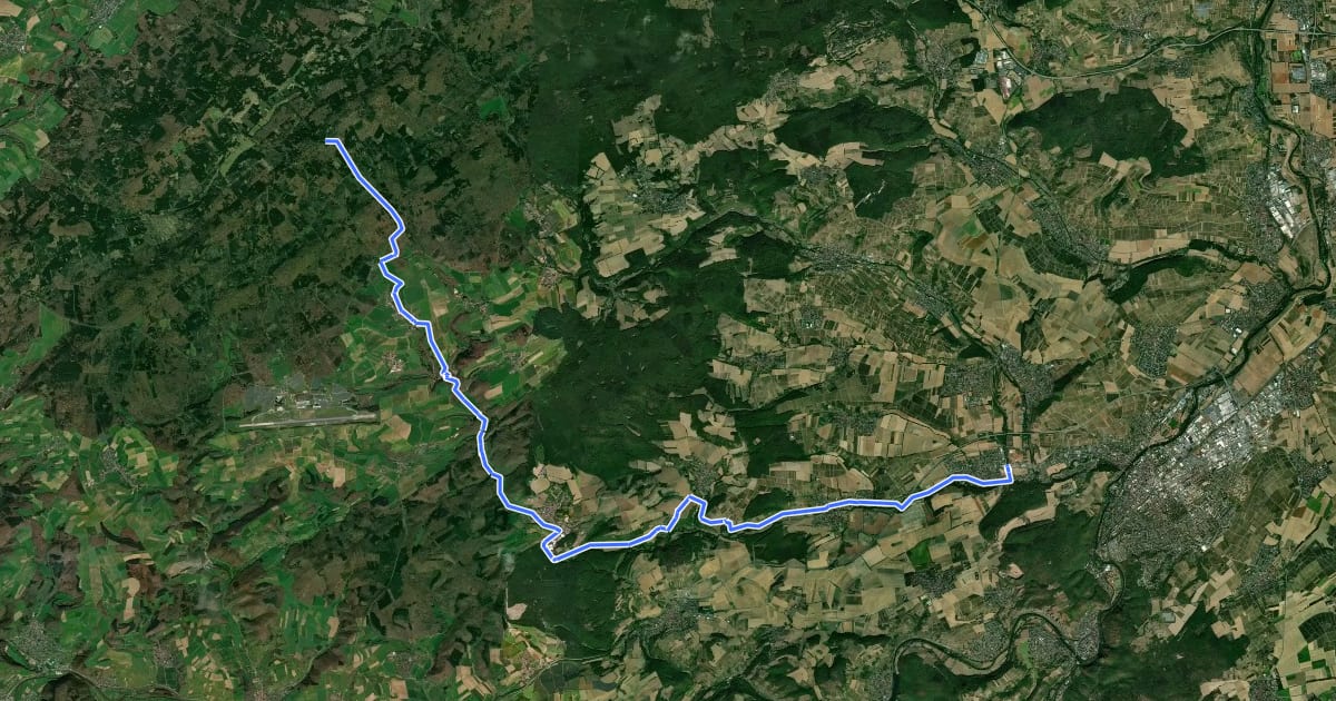 Маршрут Rüdesheim - Soonwaldsteig, Ellerspring на спутниковом снимке