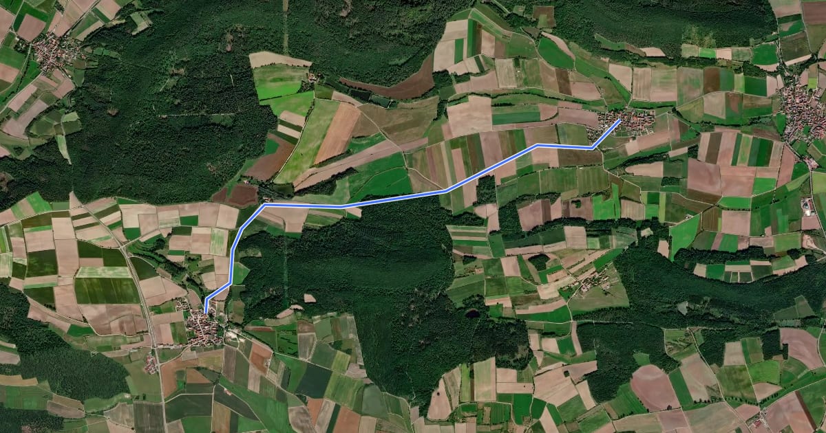 Маршрут Rüdisbronn - Obernesselbach на спутниковом снимке
