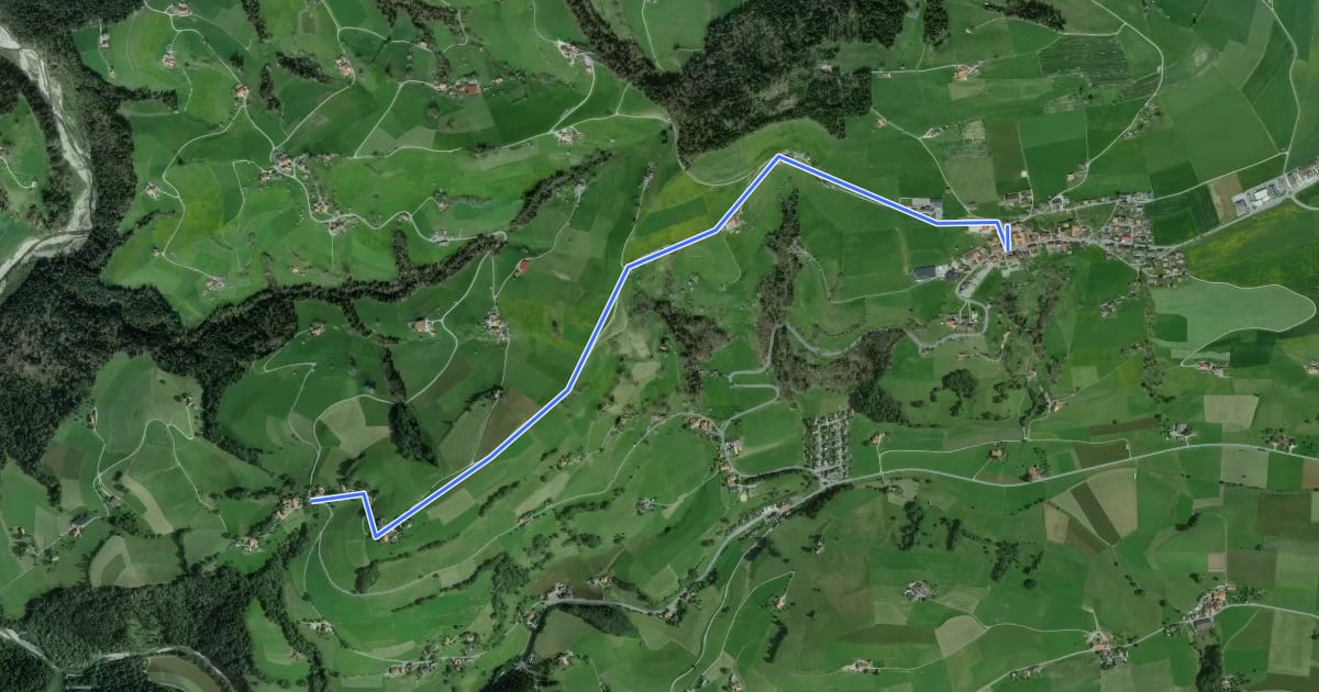 Маршрут Rüeggisberg - Schwanden на спутниковом снимке