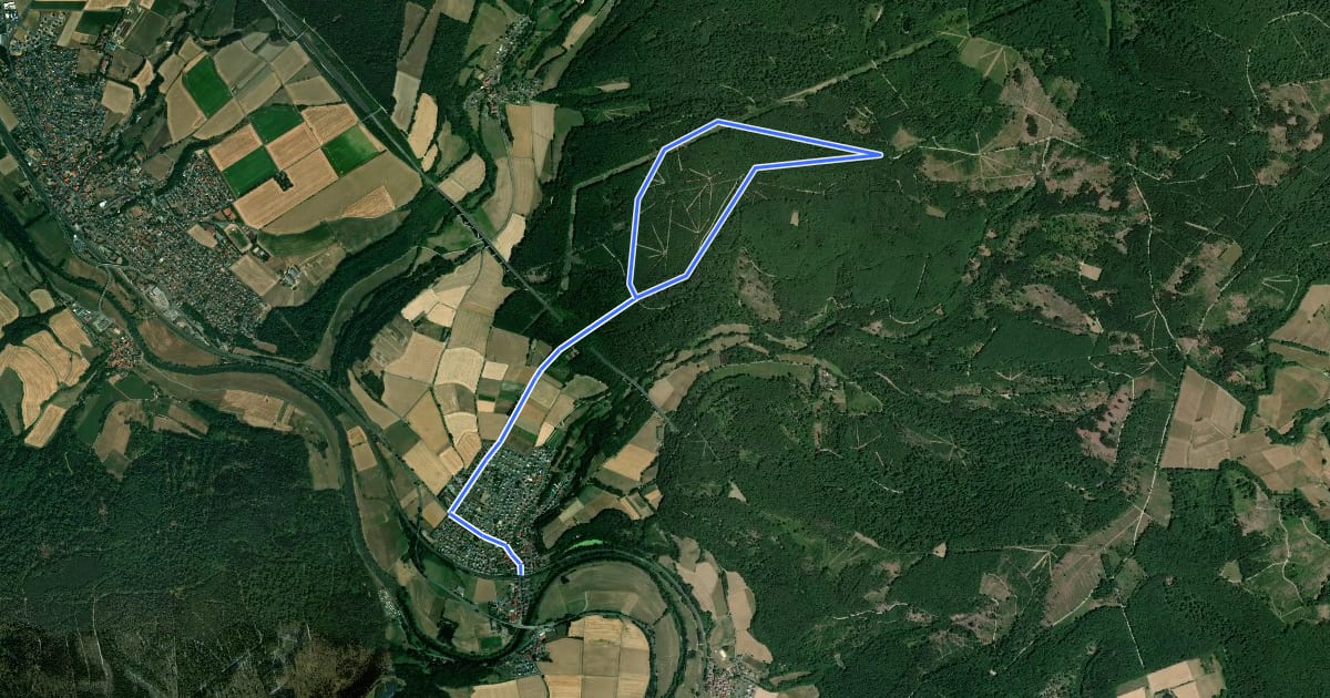 Маршрут Röhrenfurther Rundwanderweg R2 на спутниковом снимке
