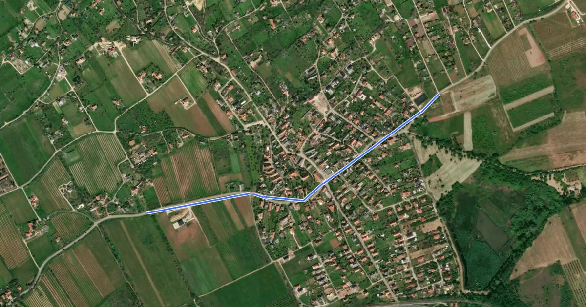 Маршрут Római út, Balatonkörtúra на спутниковом снимке