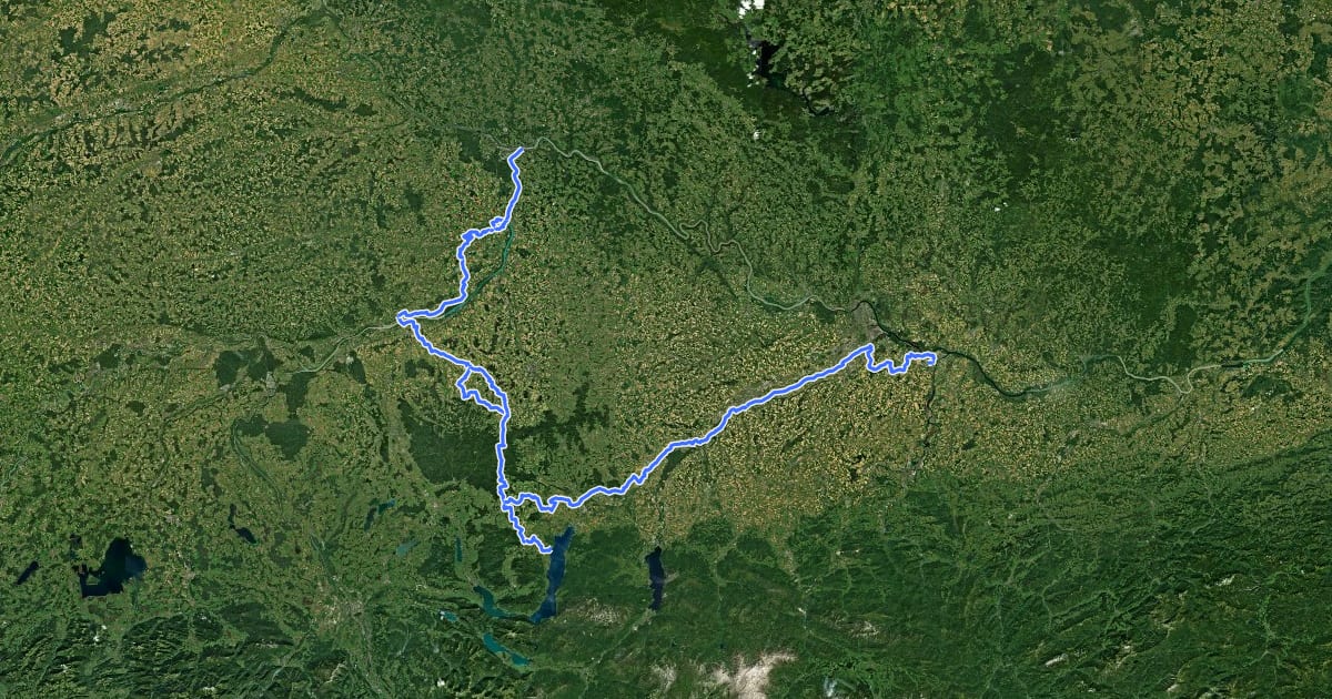 Маршрут Römerradweg на спутниковом снимке