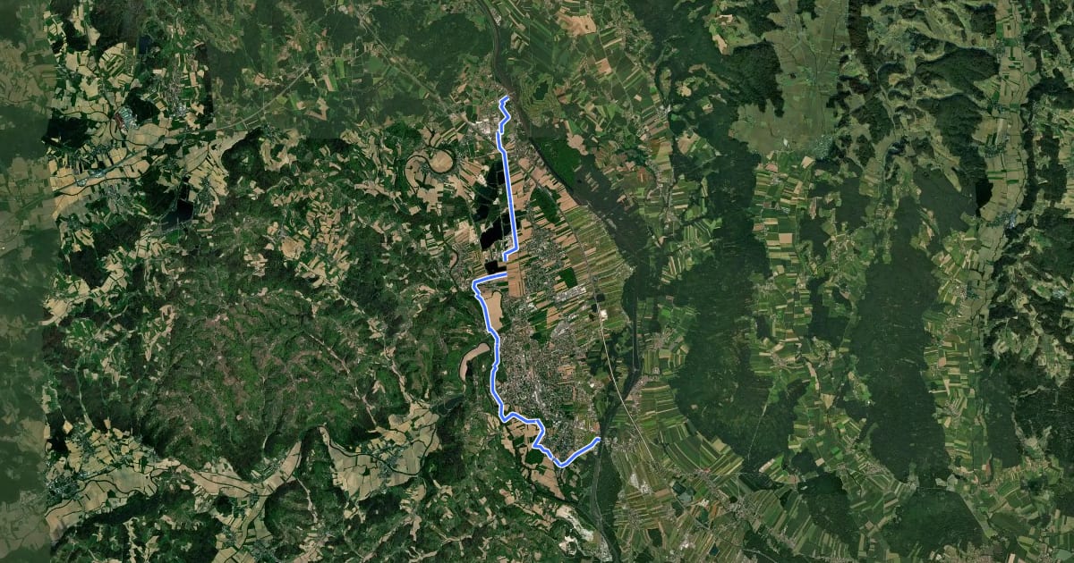 Маршрут Römerradweg на спутниковом снимке