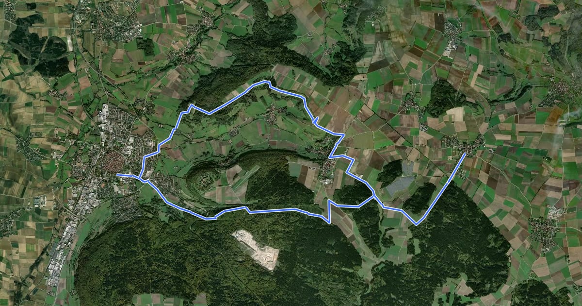 Маршрут Römerweg Weißenburg на спутниковом снимке