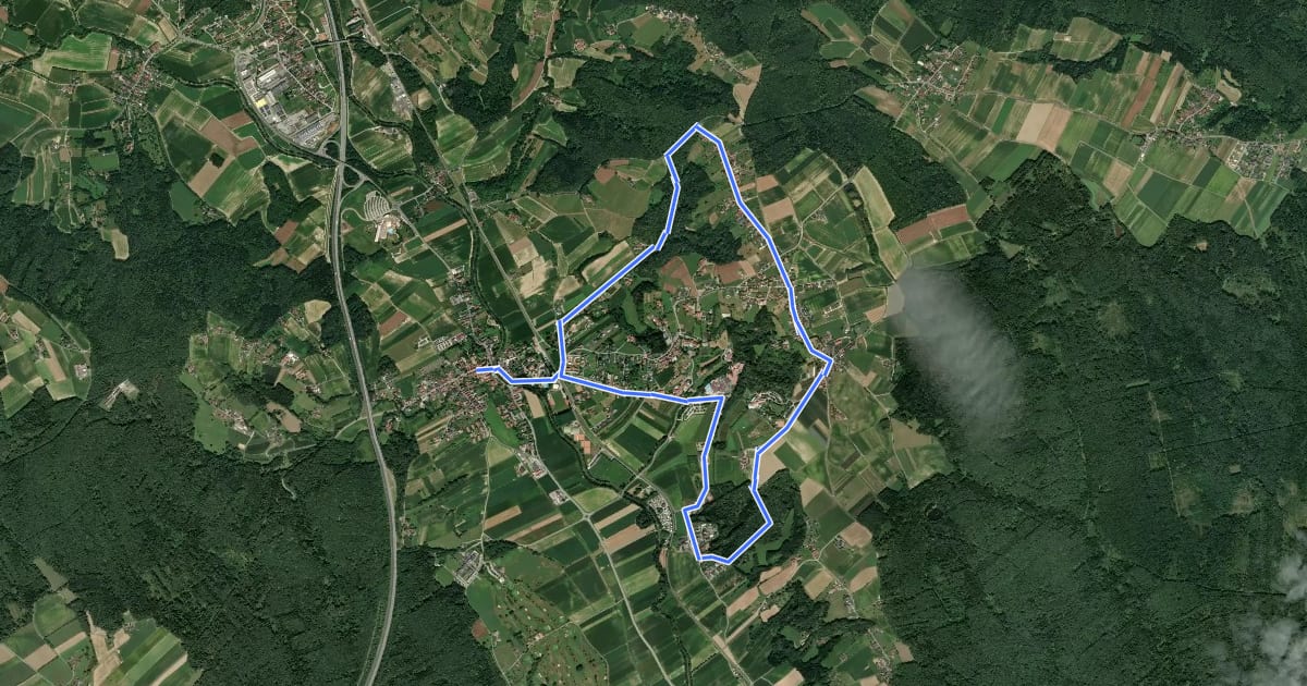 Маршрут Römerweinweg (W3) на спутниковом снимке