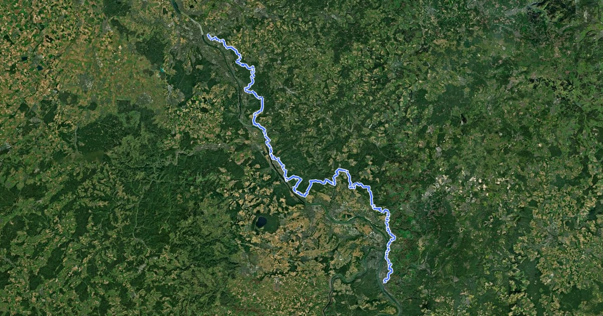Маршрут [R] Rheinhöhenweg [rrh. Lahnstein → Bonn Beuel] на спутниковом снимке