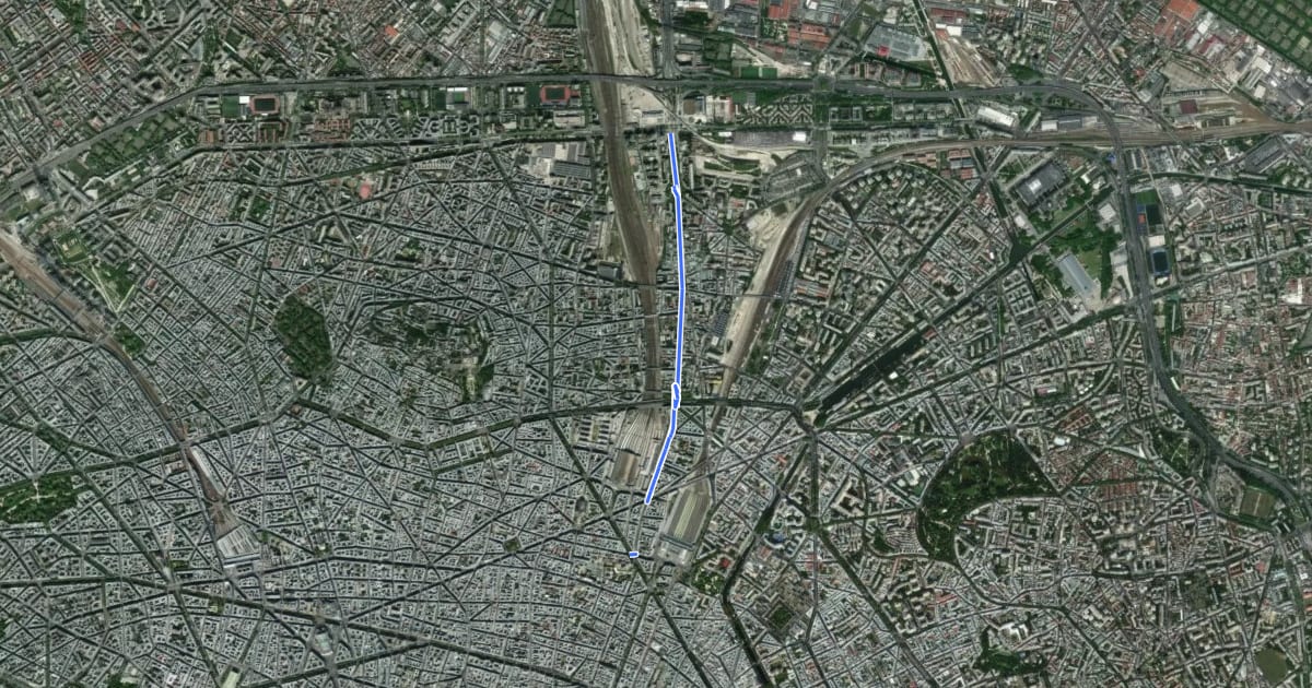 Маршрут Réseau Cyclable Olympique на спутниковом снимке