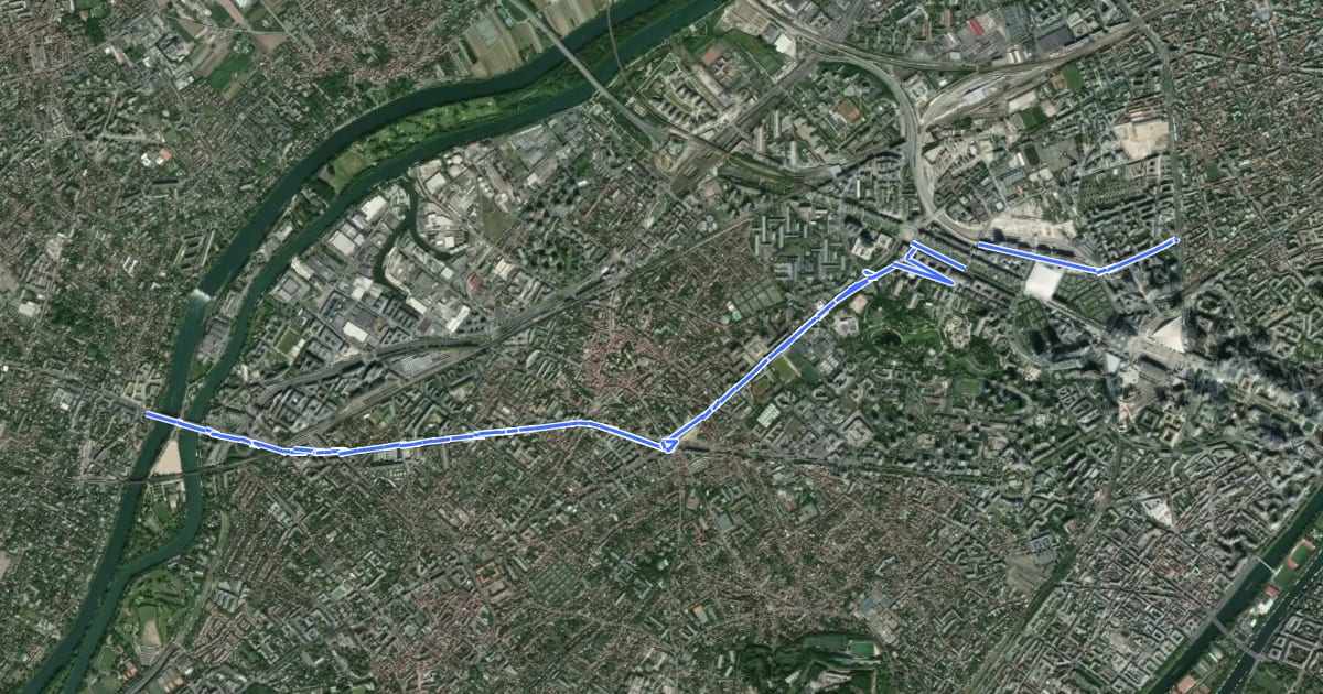 Маршрут Réseau Cyclable Olympique de Chation à place Mandela на спутниковом снимке