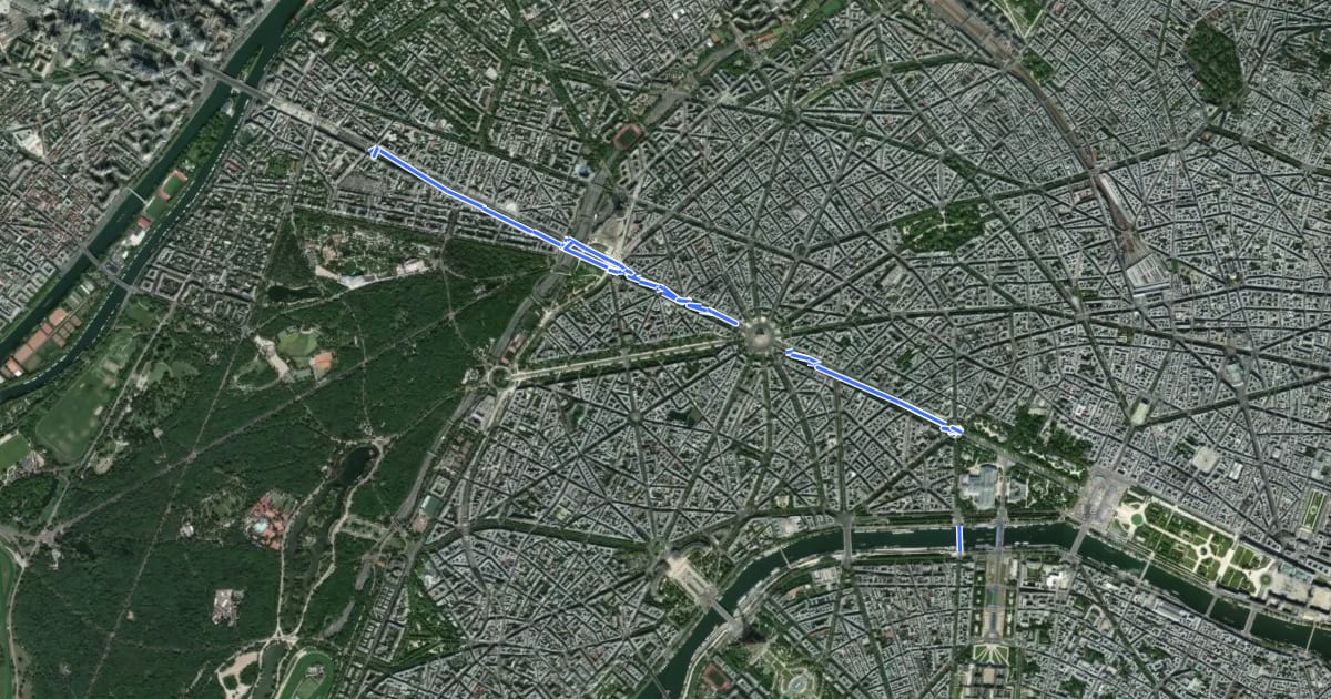Маршрут Réseau Cyclable Olympique de Neuilly au pont des invalides на спутниковом снимке