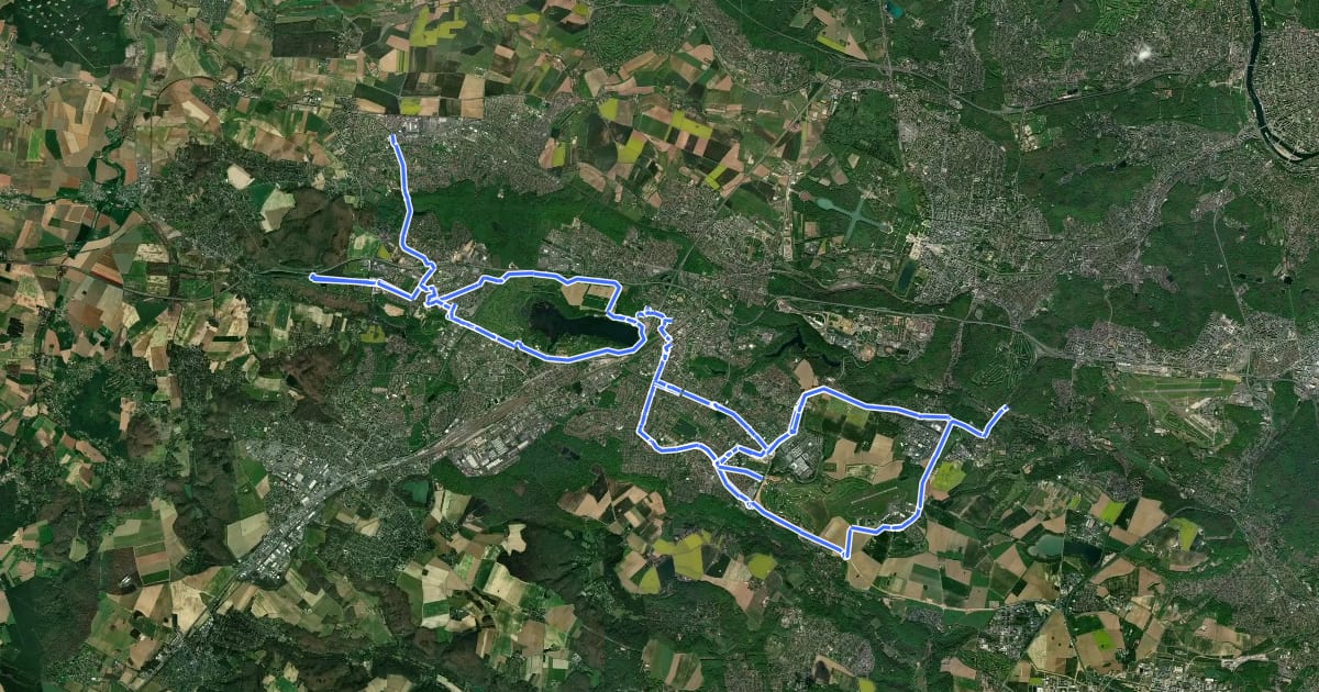 Маршрут Réseau Cyclable Olympique des Loges en Josas à Plaisir на спутниковом снимке