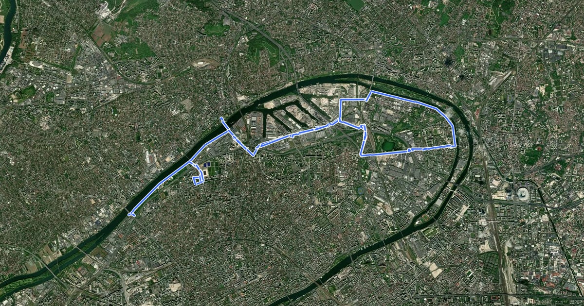Маршрут Réseau Cyclable Olympique du pont de bezon aun pont d'Epinay на спутниковом снимке