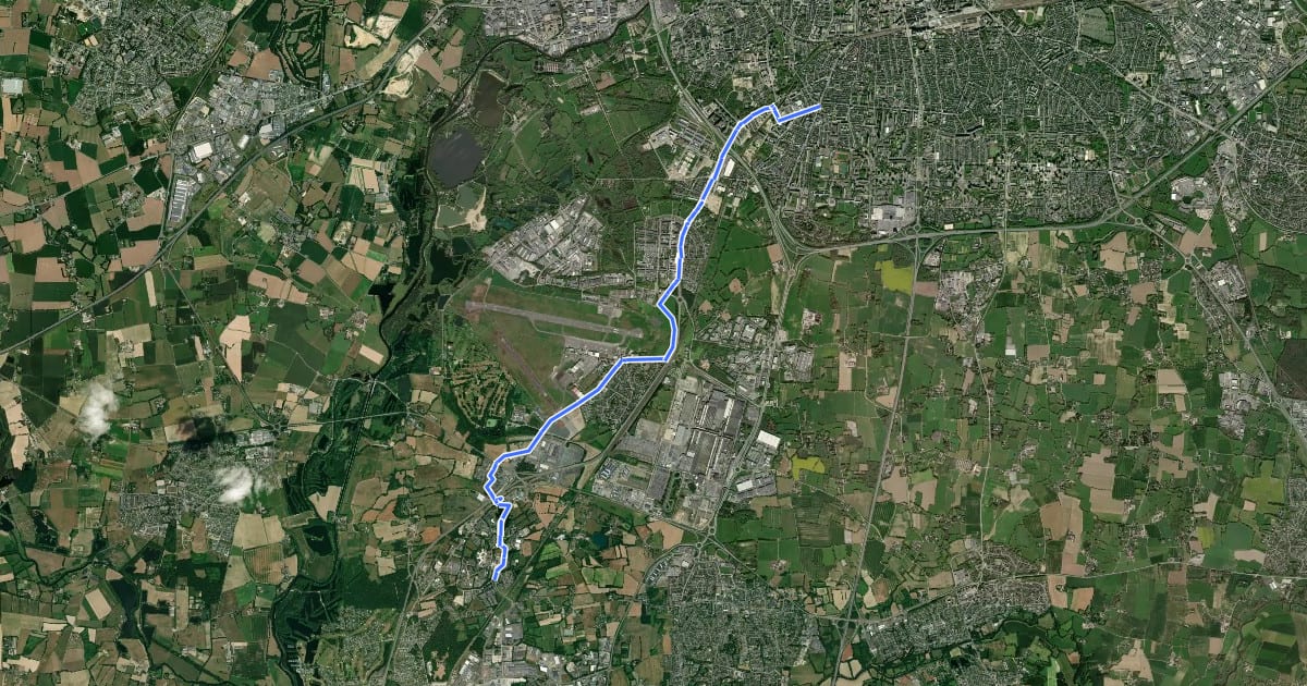 Маршрут Réseau Express Vélo Rennes Saint-Jacques Bruz на спутниковом снимке