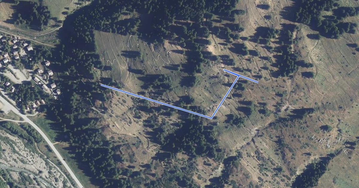 Маршрут Réservoir de la Garcine - Ruines de Patarel на спутниковом снимке