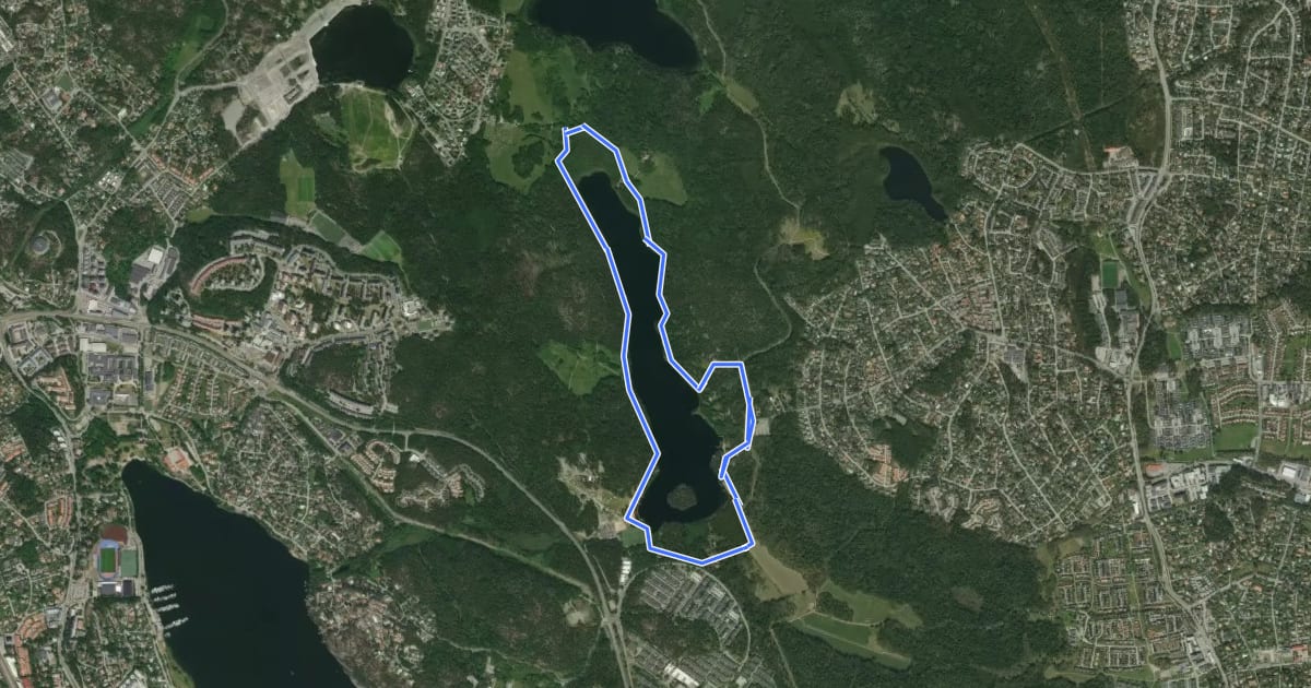 Маршрут Rösjön runt на спутниковом снимке