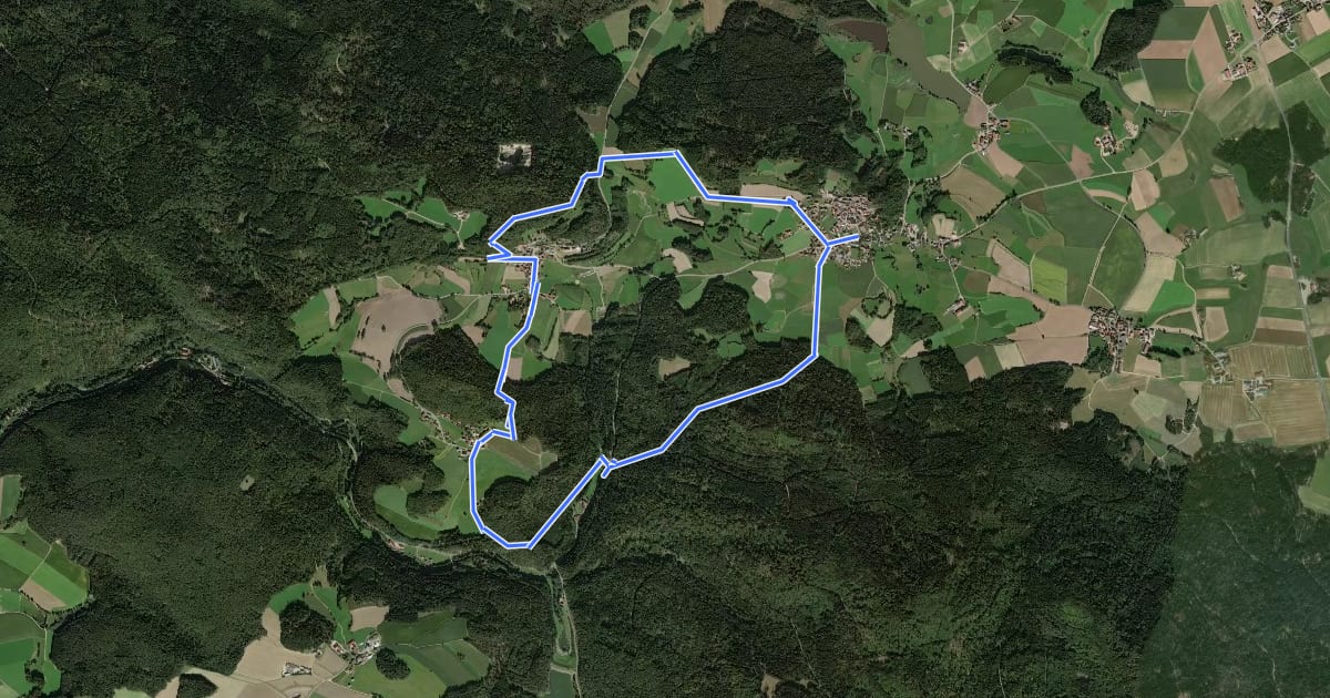 Маршрут Rösselbergweg "T 12" на спутниковом снимке