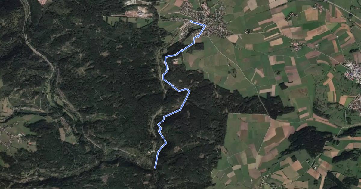 Маршрут Rötenbachschlucht на спутниковом снимке