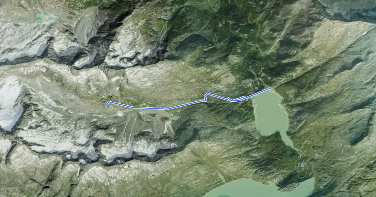 Маршрут Räterichsboden - Bächlitallhütte на спутниковом снимке