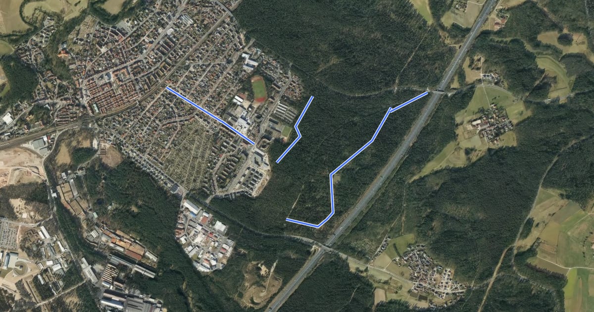 Маршрут Röthenbach-Renzenhofer Straße на спутниковом снимке